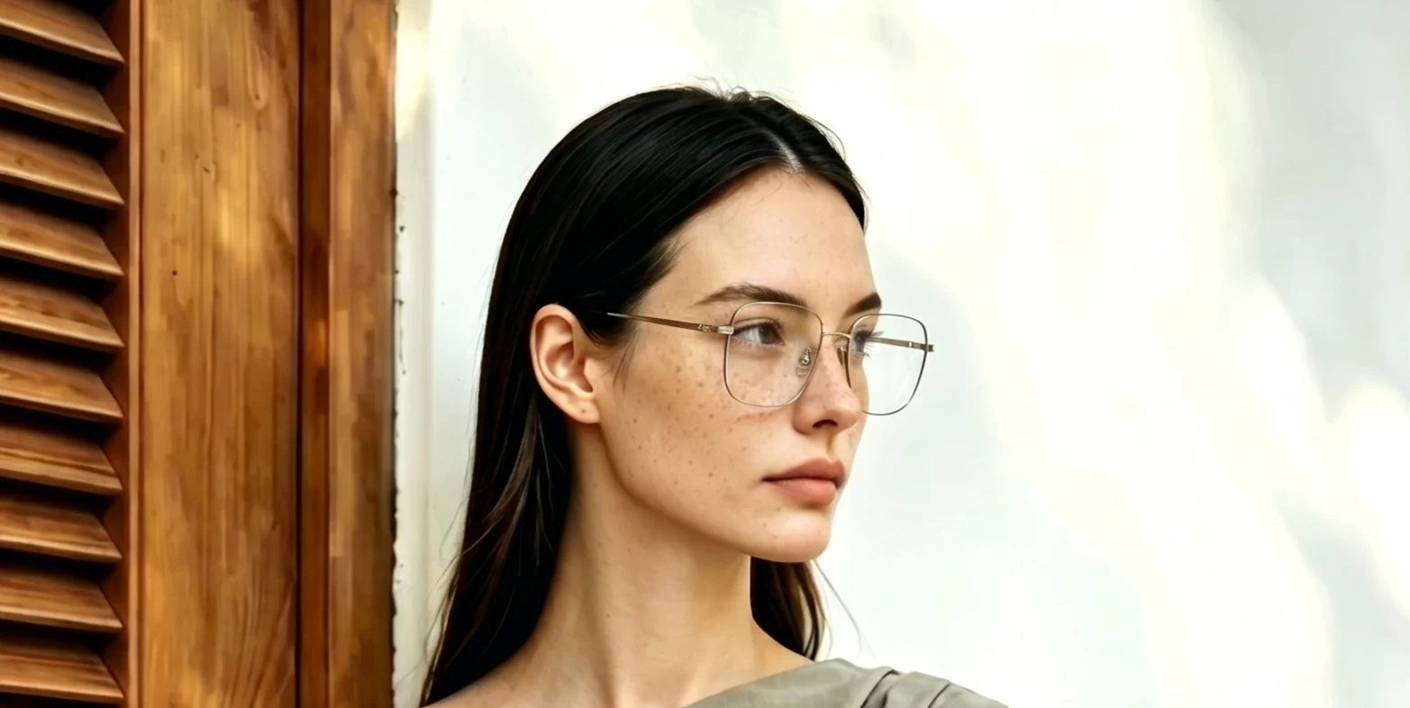 V-Pai V2633 Oversized Square Metal Eyeglasses – Vintage-Inspired Style