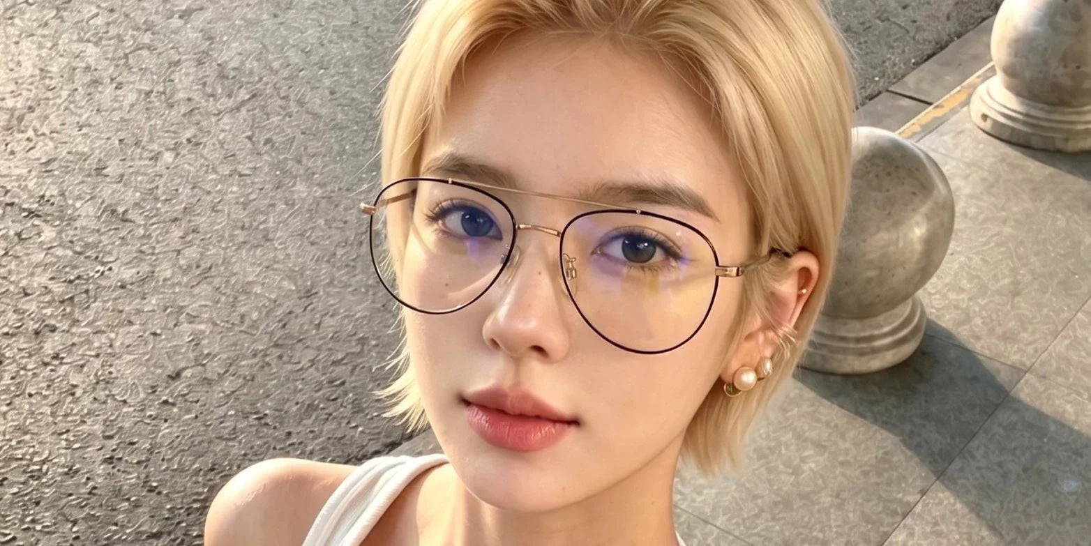V-Pai V2646 Classic Aviator Eyeglasses – Textured Metal Vintage Style