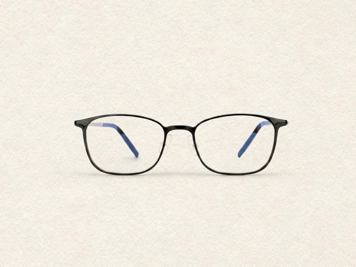V2114U Men Classic Square Metal Eyeglasses Frame black full rim business optical glasses for men daily office use