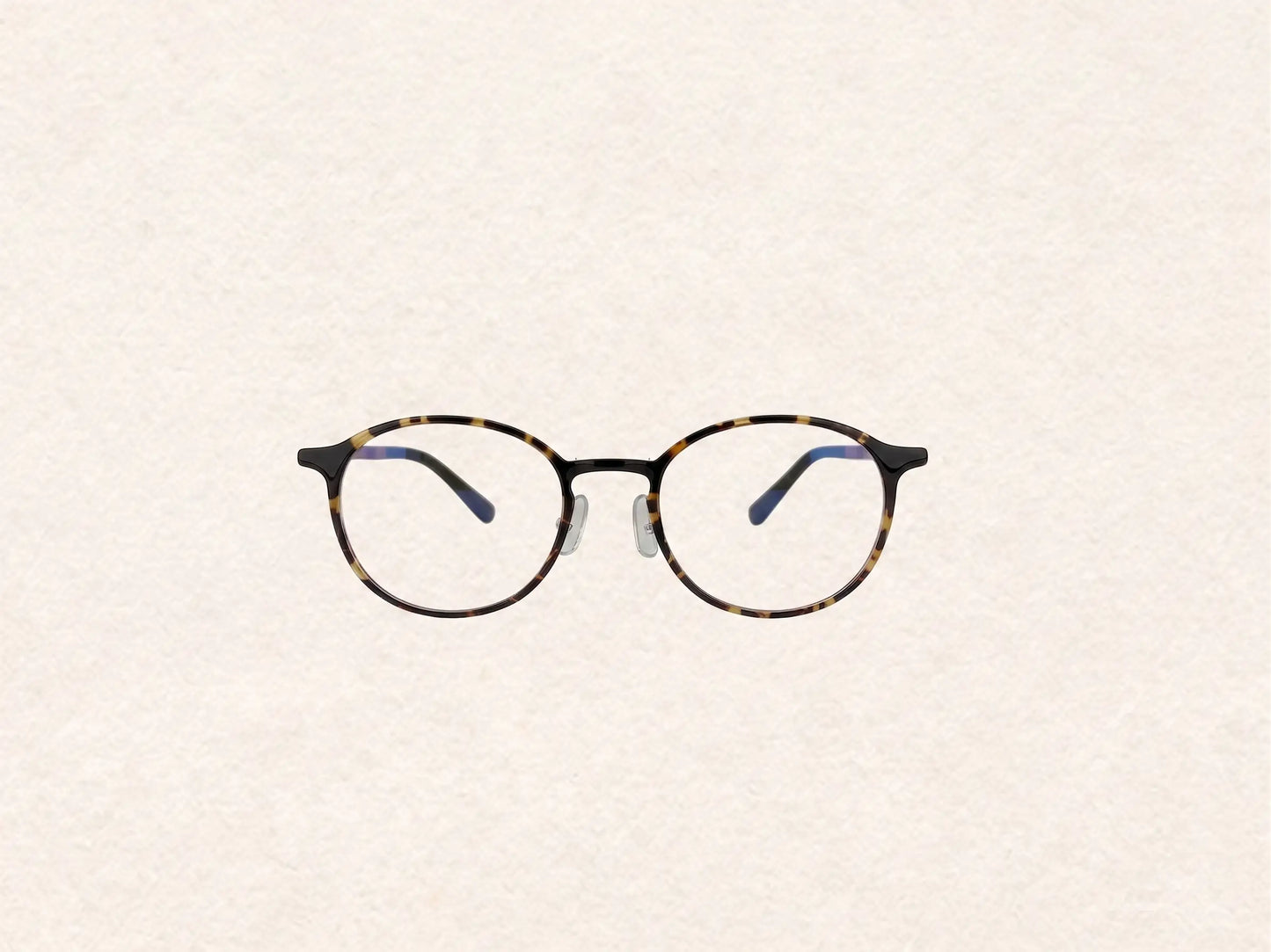 Tortoiseshell Panto Glasses V2105U | Mixed Material Retro Frame