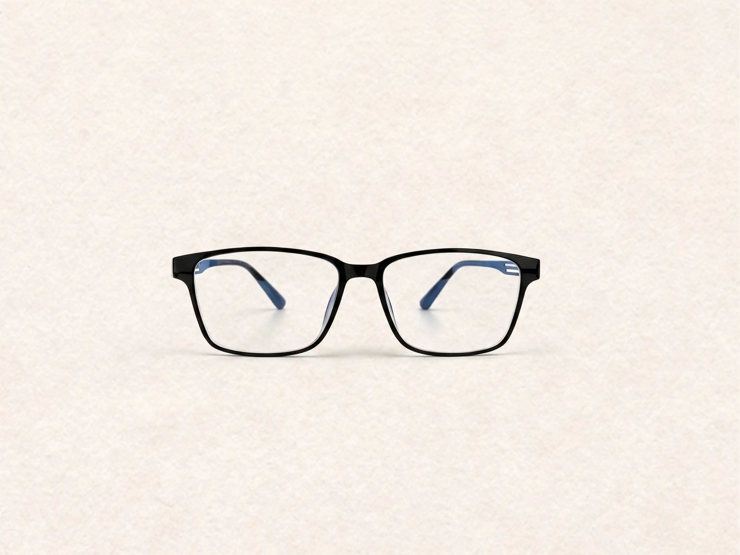 Men's Black Rectangle Glasses  V2326U | Bold Full Rim Eyeglasses