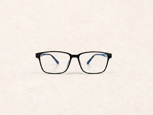 Men's Black Rectangle Glasses  V2326U | Bold Full Rim Eyeglasses