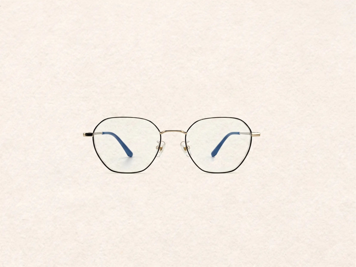 Geometric Metal Glasses V2601 | Vintage Black Gold Frame