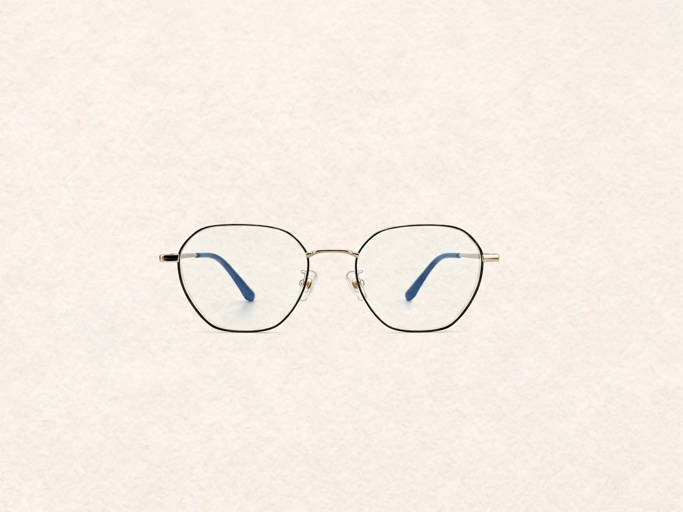Geometric Metal Glasses V2601 | Vintage Black Gold Frame