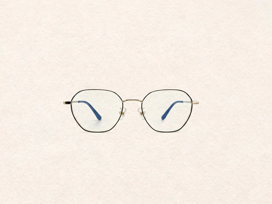 Geometric Metal Glasses V2601 | Vintage Black Gold Frame