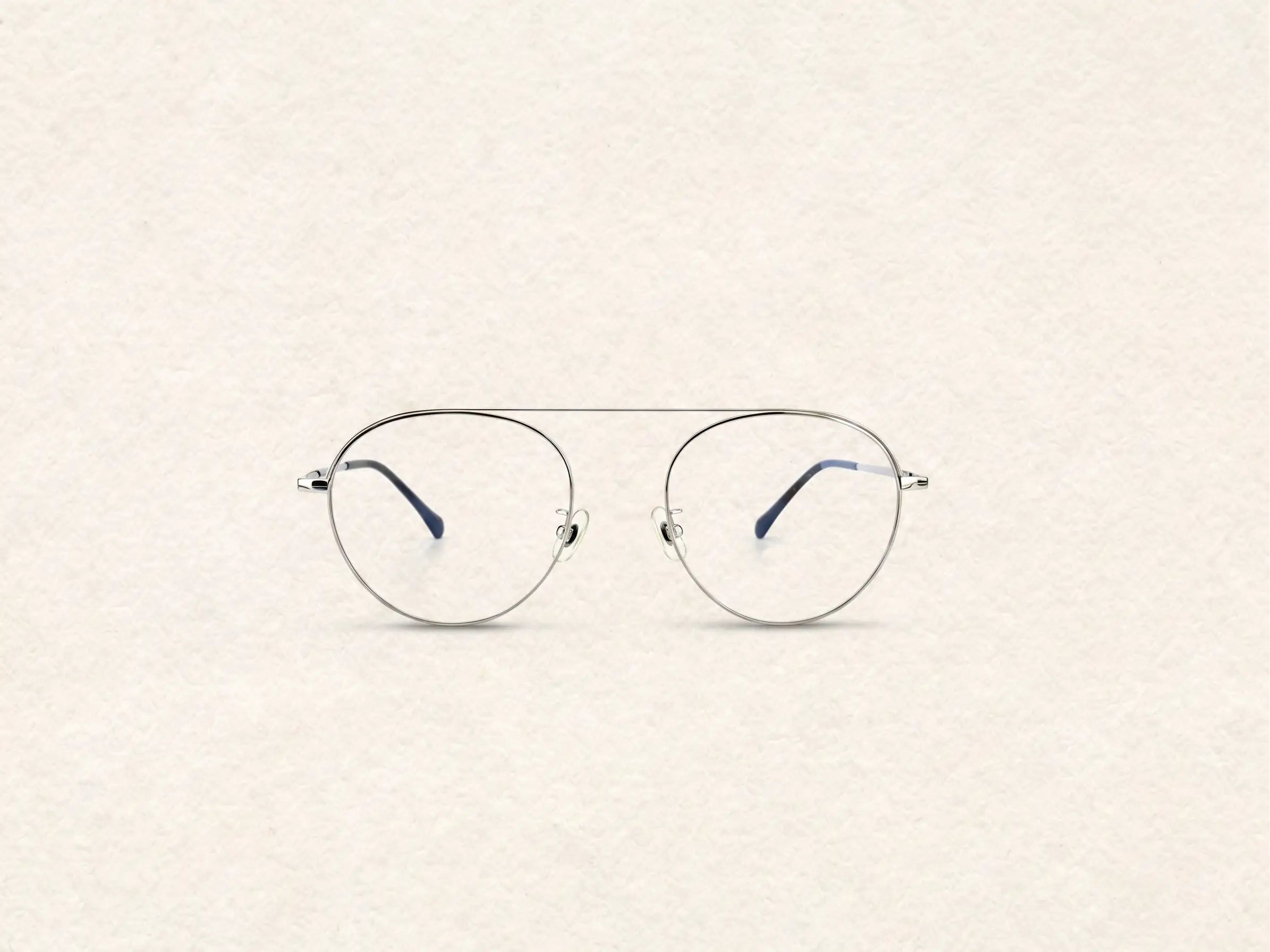 Aviator Metal Glasses V2610 | Lightweight Silver Frame